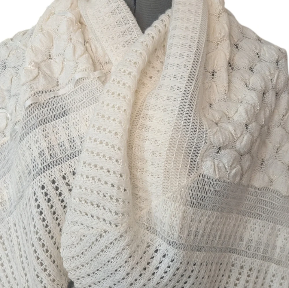 Antique‎ Vintage Hand Crochet Knit Heirloom Baby Blanket Throw